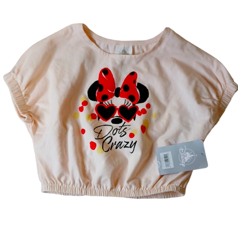 Minnie Mouse ''Dots Crazy'' Top for‎ Girls NWT